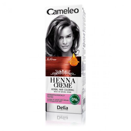 Delia Farba za kosu bez amonijaka, na bazi prirodne kane (Hene) CAMELEO 6.6 - Rubin 75g Slike