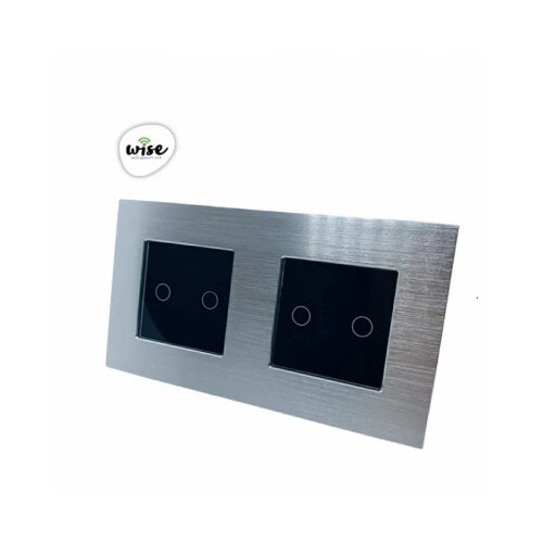 Wise modularni prekidači – 4 tastera – aluminijumski panel srebrno - crni Cene