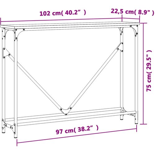  Konzolni stol boja hrasta 102 x 22,5 x 75 cm konstruirano drvo Slike