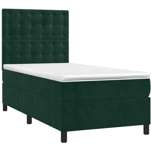 Box spring krevet s madracem tamnozeleni 90x190 cm bar&amp;scaron;unasti Slike