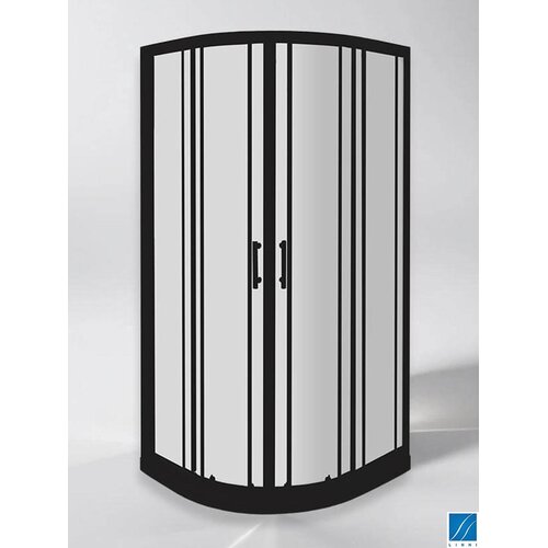 Linni tu&amp;scaron; kabina ideal black 9022, providno staklo 6mm, crni ram, R90x195cm Slike