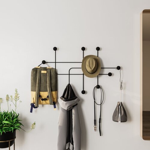WALLXPERT Samara Black Metal Wall Hook Slike