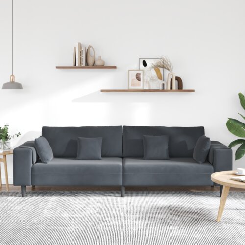 VidaXL Bar&amp;scaron;unasta sofa s jastukom s jastukom Tamno siva 208 cm Bar&amp;scaron;un Slike