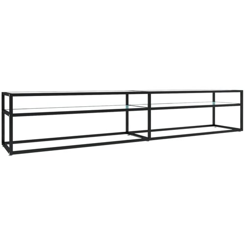 Maison Chic TV omarica - TV stojalo - Televizijska omarica beli marmor 220x40x40,5 cm kaljeno steklo, (21698786) Cene