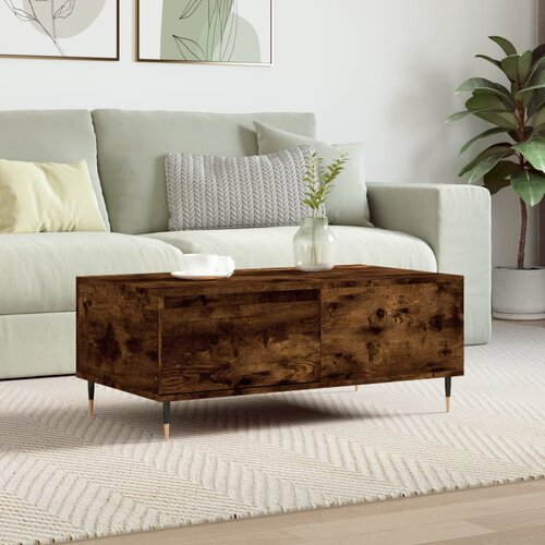 vidaXL Klubska mizica dimljeni hrast 90x50x36,5 cm inženirski les Cene