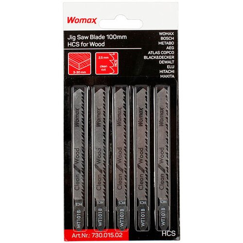 Womax List za ubodnu testeru 100mm, Za drvo, 5 komada Cene