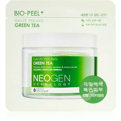 NEOGEN Dermalogy Bio-Peel+ Gauze Peeling Green Tea blazinice za piling lica za sjaj i hidrataciju 1 kom
