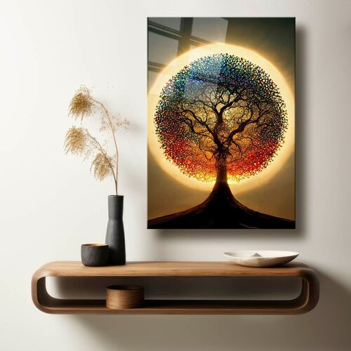 WALLXPERT Dekorativna slika na kaljenom staklu Camtbl-045, 60 x 90 cm, Šarena Cene
