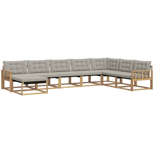 Set vanjskih sofa 8 kom. Bijela i svjetlosiva 406 x 247,5 x 73 cm Slike