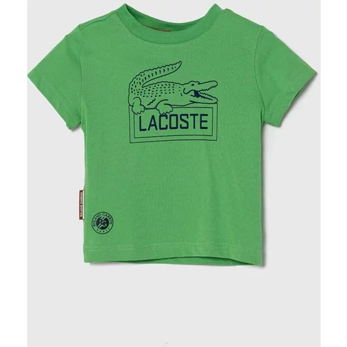 Lacoste Dječja pamučna majica kratkih rukava boja: zelena, s tiskom