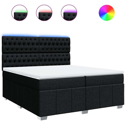 Maison Chic Box spring postelja - Vzmetna postelja z vzmetnico črn 200x200 cm blago SL17539, (21883930) Cene