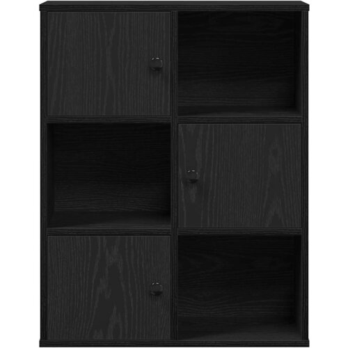  Regal za knjige crni hrasta 60x24x76,5 cm od konstruiranog drva Slike