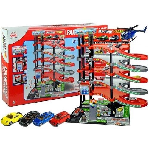 Lean_Toys Petnadstropna garaža z dvigalom Slike