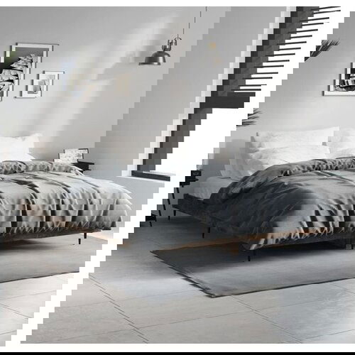 vidaXL Okvir za krevet boja hrasta 135x190 cm konstruirano drvo Cijene