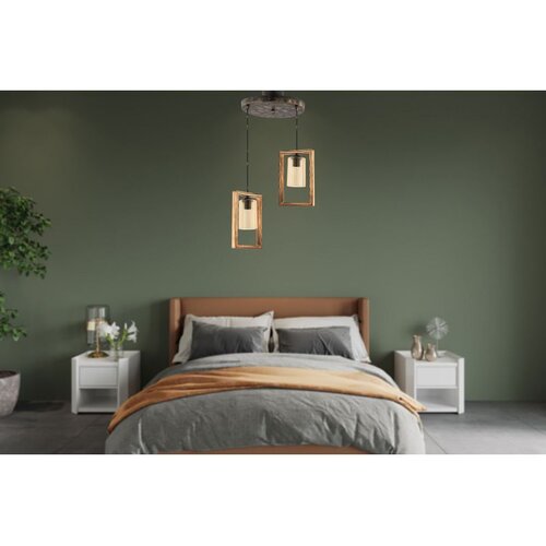 Opviq Rectangle Double G Glass NaturalVintage Chandelier Slike