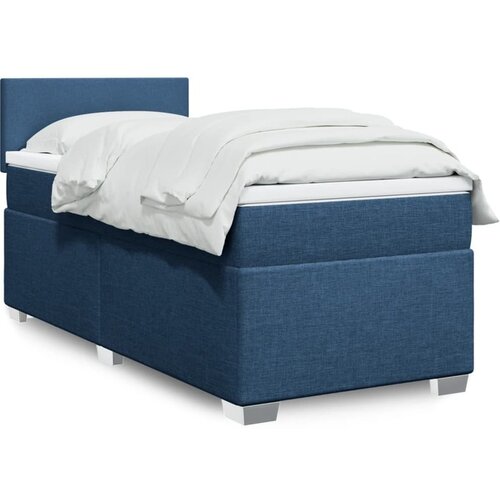 vidaXL Krevet s oprugama i madracem plavi 90 x 190 cm od tkanine Cijene