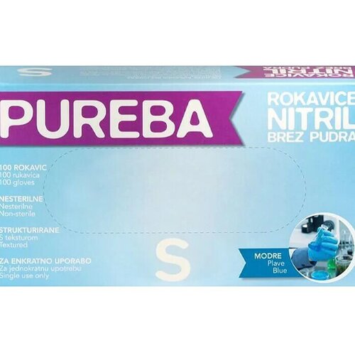  Rokavice iz nitrila Pureba (velikost: S, 100 kos/pak, brez pudra, modre) Cene