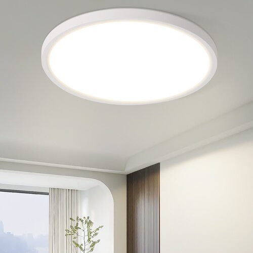 Nettlife ravna LED stropna svetilka za spalnico črna 18 cm 15 W nezatemnljiva topla bela 3000K, (22111355) Cene