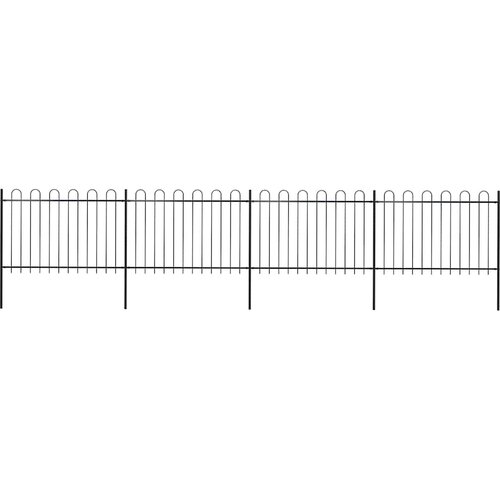  Vrtna ograda s obručem na vrhu Čelik 714,5 x 120 cm Crna Cijene
