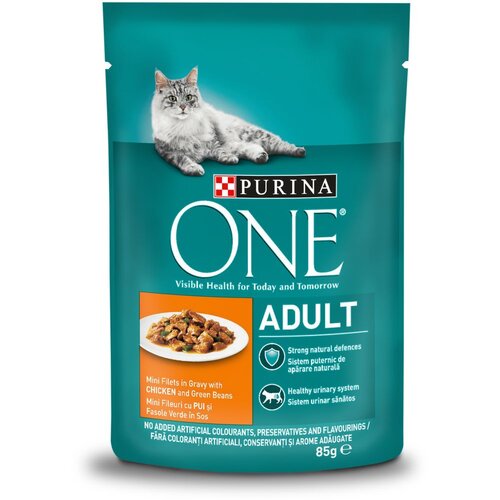 Purina ONE HRANA ZA MACKE PILETINA ADULT CAT 85G Slike