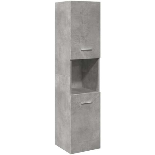 VidaXL Kopalni&amp;scaron;ka viseča omarica betonsko siva 30x30x130 cm inž. les Slike