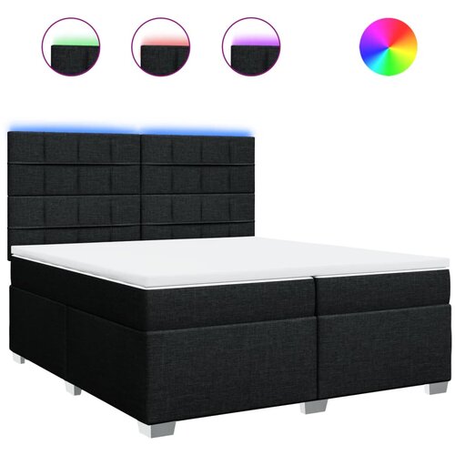 vidaXL Box spring postelja z vzmetnico črn 200x200 cm blago, (21302382) Cene