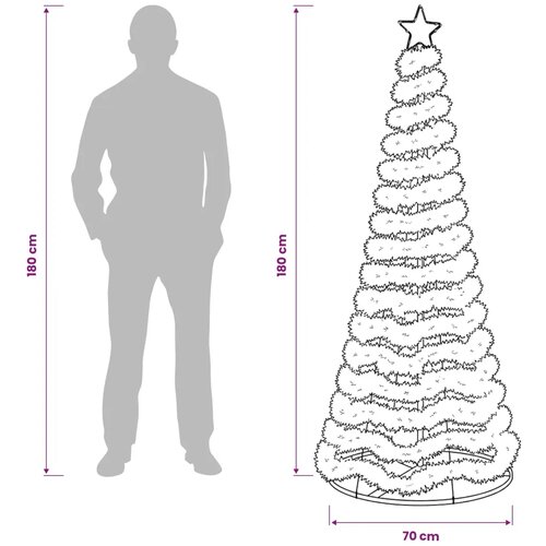  LED božićno drvce od folije s postoljem EKENAS 180 cm - Topla bijela 180 cm Slike