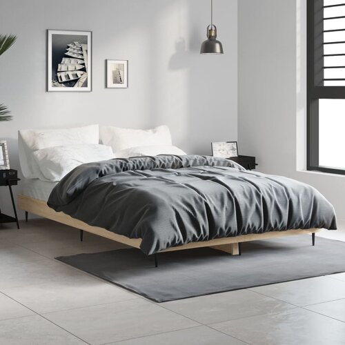 VidaXL Posteljni okvir sonoma hrast 120x190 cm inženirski les Slike