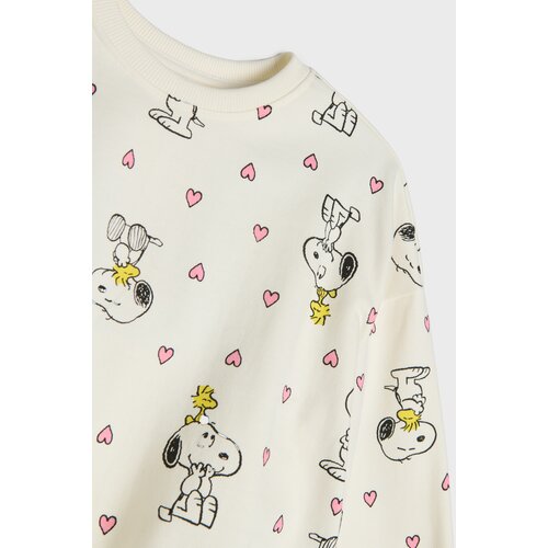 Sinsay Pamučna majica s okruglim izrezom i tiskom Peanuts Slike