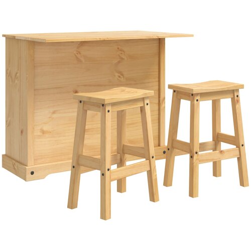  Set kuhinjskog otoka s ladicama 3 pcs Medeni vosak Čvrsta bor Cijene
