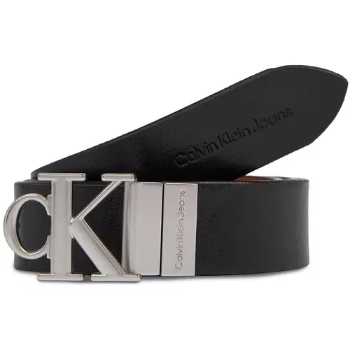 Calvin Klein Jeans Ženski pas Round Mono Pl Rev Lthr Belt 30Mm K60K611489 Black/Cognac 00Z