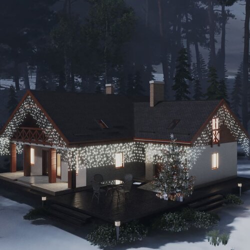 vidaXL LED zavesa ledene sveče 10 m 400 hladno belih LED lučk Cene