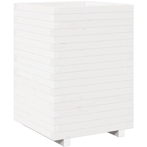 Maison Chic Vrtno cvetlično korito - Cvetlični Lonec belo 50x50x72,5 cm trdna borovina, (21790413) Slike