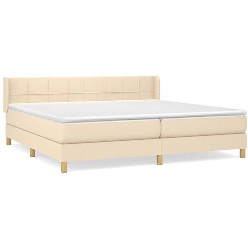 Maison Chic Box spring postelja - Vzmetna postelja z vzmetnico krem 200x200 cm blago SL13975, (21882564) Cene
