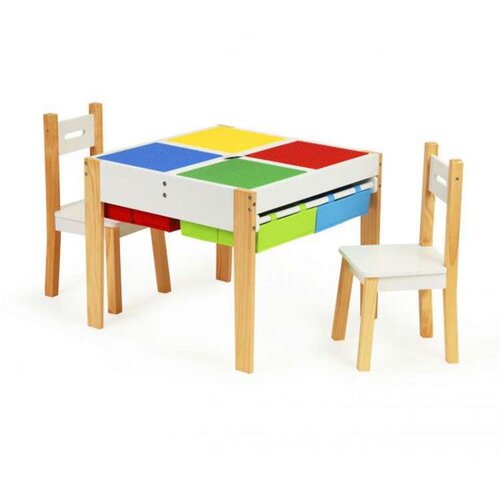 ECO TOYS EcoToys XKF002 set 2 stolice i stol za igranje s kockicama Cijene