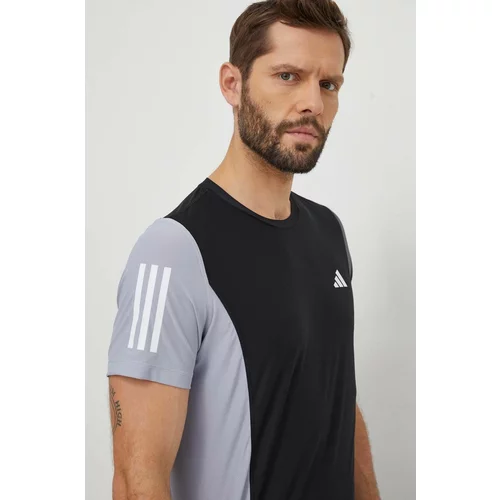 Adidas Kratka majica za tek Own the Run črna barva
