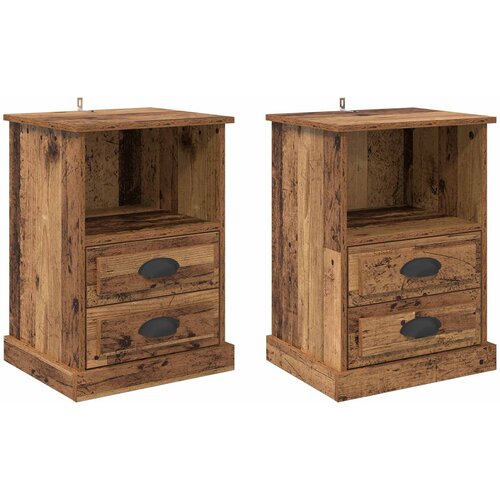  Noćni ormar 2 pcs Staro drvo 36 x 43 x 60 cm Konstruirano drvo Slike
