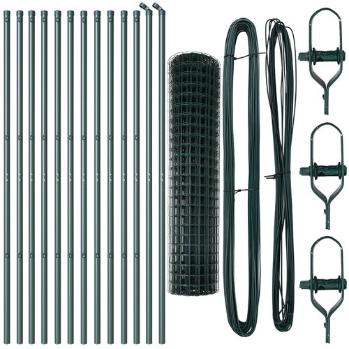 VidaXL Euro Ograda s 13 Stubova 1x25 m Galvanizirana Čelika Zelena Slike