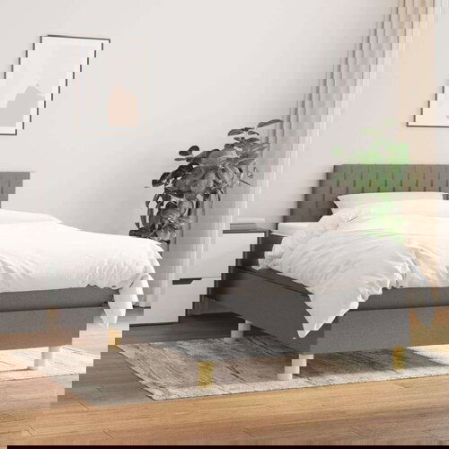  Box spring postelja z vzmetnico temno siva 80x200 cm blago, (20895330) Cene