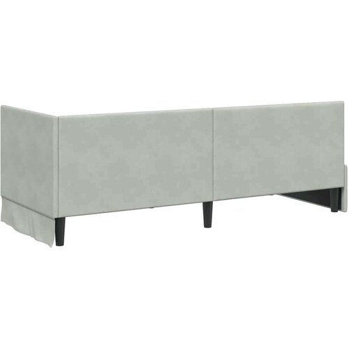 VidaXL kutni okvir kreveta s uzglavljem svjetlosiva 80 x 200 cm bar&amp;scaron;un Slike