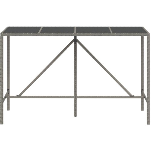  Barski stol sa staklenom pločom sivi 180x70x110 cm poliratan Slike