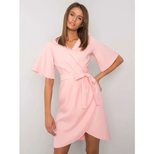 Fashion Hunters Light pink dress with belt