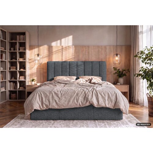 Boxxx OBLAZINJENA POSTELJA 160 cm x 200 cm , tekstil antracit Slike