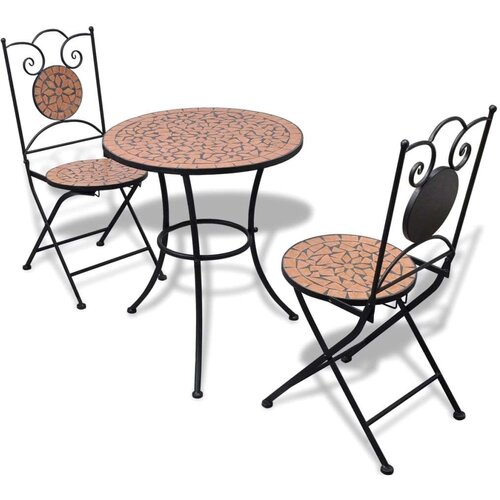 Bistro 3-dijelni bistro set s keramičkim pločicama boje cigle Cijene