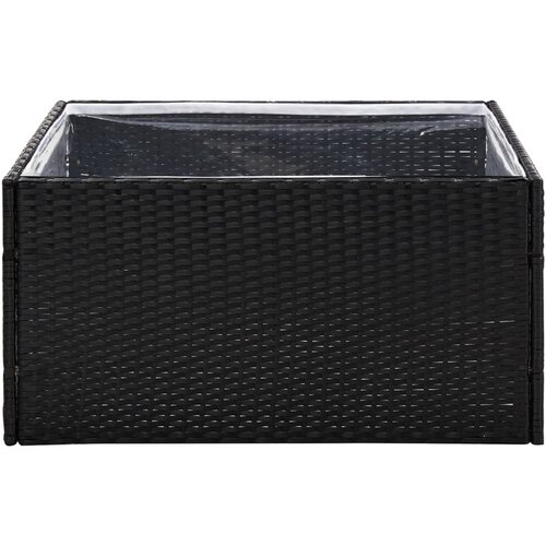  Vrtna sadilica crna 80 x 80 x 40 cm od poliratana Slike
