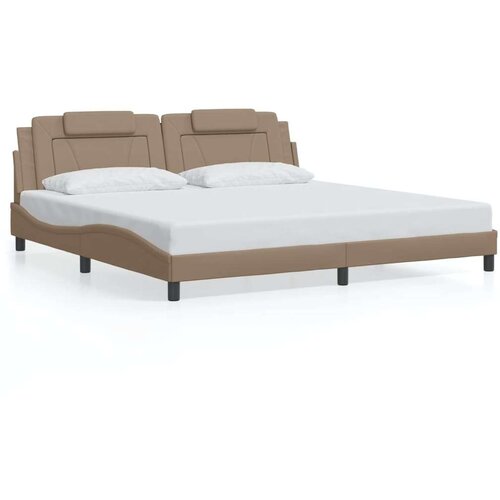  Okvir kreveta LED boja cappuccina 200 x 200 cm umjetna koža Slike