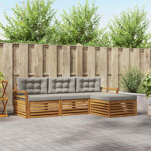 Set vanjskih sofa Prirodna i svijetlo siva 254 x 162,5 x 73 cm Cene