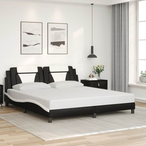  Okvir za krevet Viana bez madraca crno-bijeli 180x200cm umjetna koža Cijene