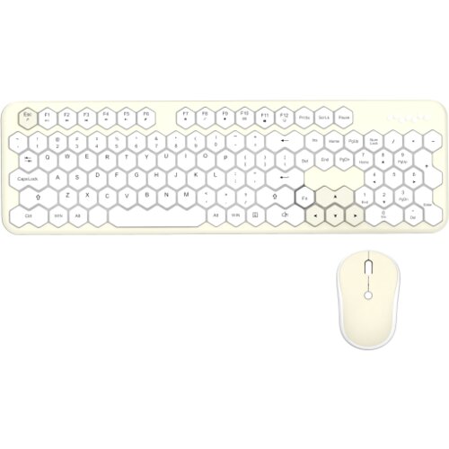 Geezer WL HONEY COMB set tastatura i miš u ŽUTO/BELOJ boji Slike