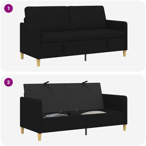 SOFA s pohranom Crna 172 x 78 x 87 cm Poliester Slike